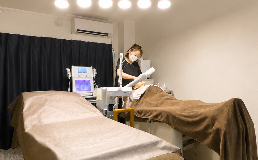 チェスタの施術ルームでのお手入れの様子
